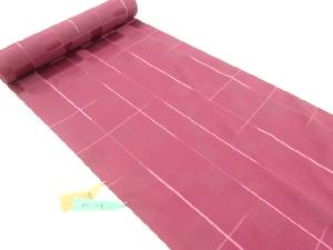 アンティーク　格子に蝶模様織出しコート地羽尺反物